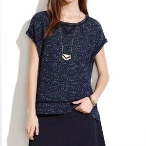 Madewell Nightsky Short‎ Sleeve Sweatshirt Top Navy Blue Size Medium